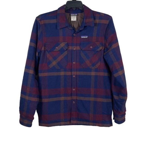 Patagonia Other - Patagonia Mens Insulated Fjord Flannel Jacket Size Medium Dark Currant Plaid